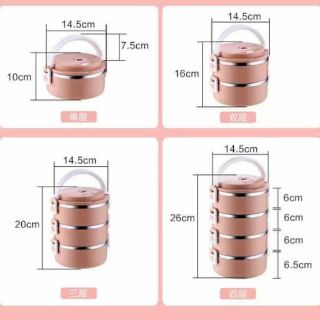 Hộp đựng cơm giữ nhiệt 4 tầng lúa mạch