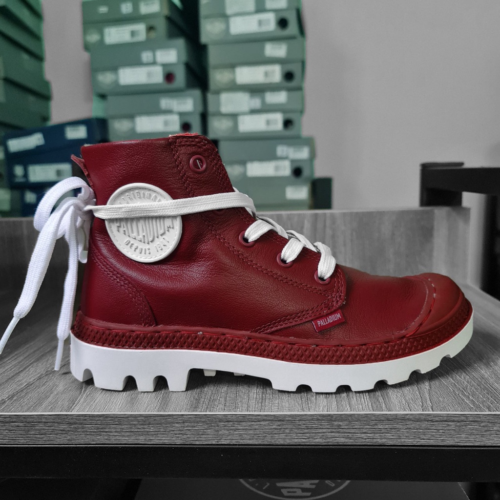Giày Palladium da đỏ nam nữ cao cấp