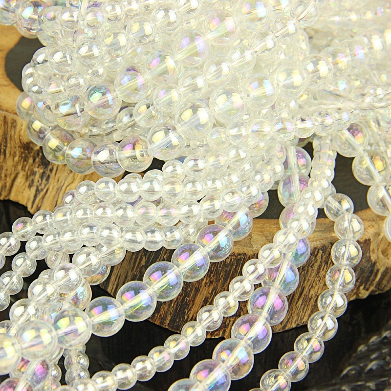 HANDMADE Chuỗi Hạt Thủy Tinh Nhiều Màu Kích Cỡ 4 / 6 / 8 / 10 / 12mm Dùng Làm Đồ Trang Sức Thủ Công