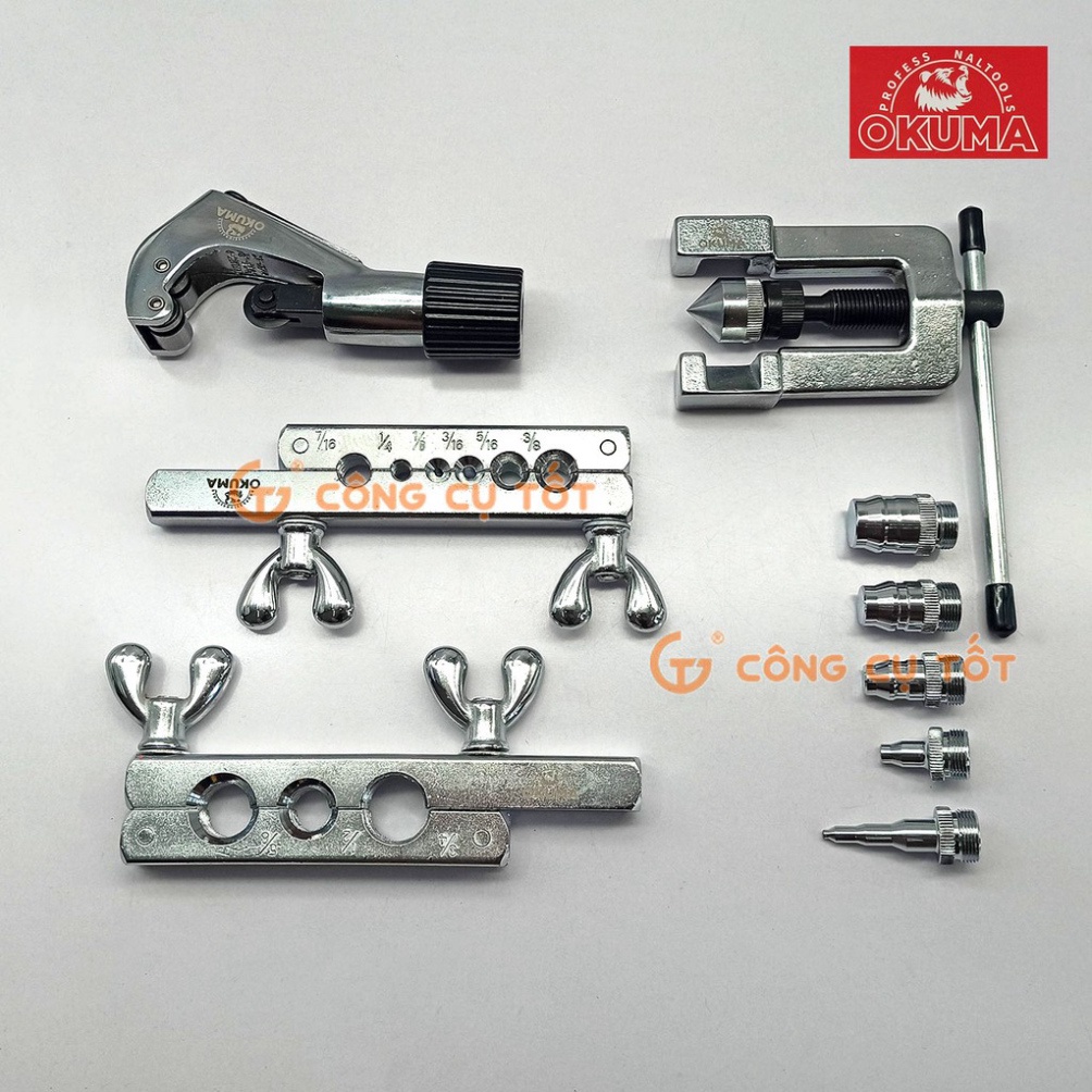 Bộ lã ống loe và nong ống đồng OKUMA 8 cỡ 1/8-3/4