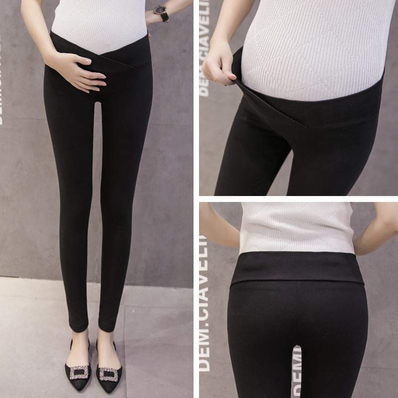 Quần legging thun cạp chéo công sở cho bà bầu(thun mềm và đẹp)