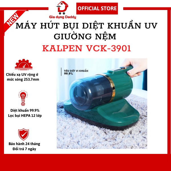 Máy hút bụi diệt khuẩn giường nệm sofa cầm tay KALPEN VCK-3901 bằng tia UV, Diệt khuẩn 99.9% Hút mạnh Bảo hành 24 tháng