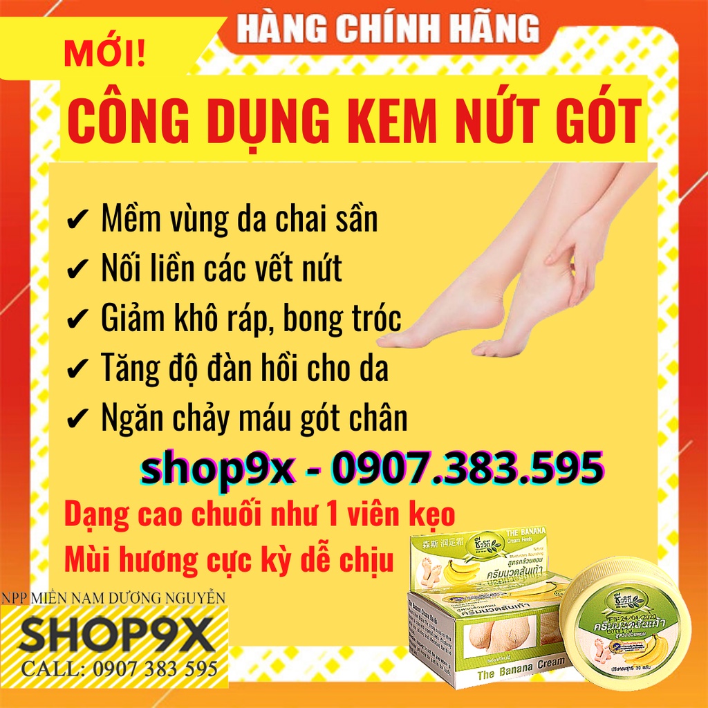 (Chính Hãng) Kem Trị Nứt Gót Chân BANANA HEEL CREAM 30g Thái Lan