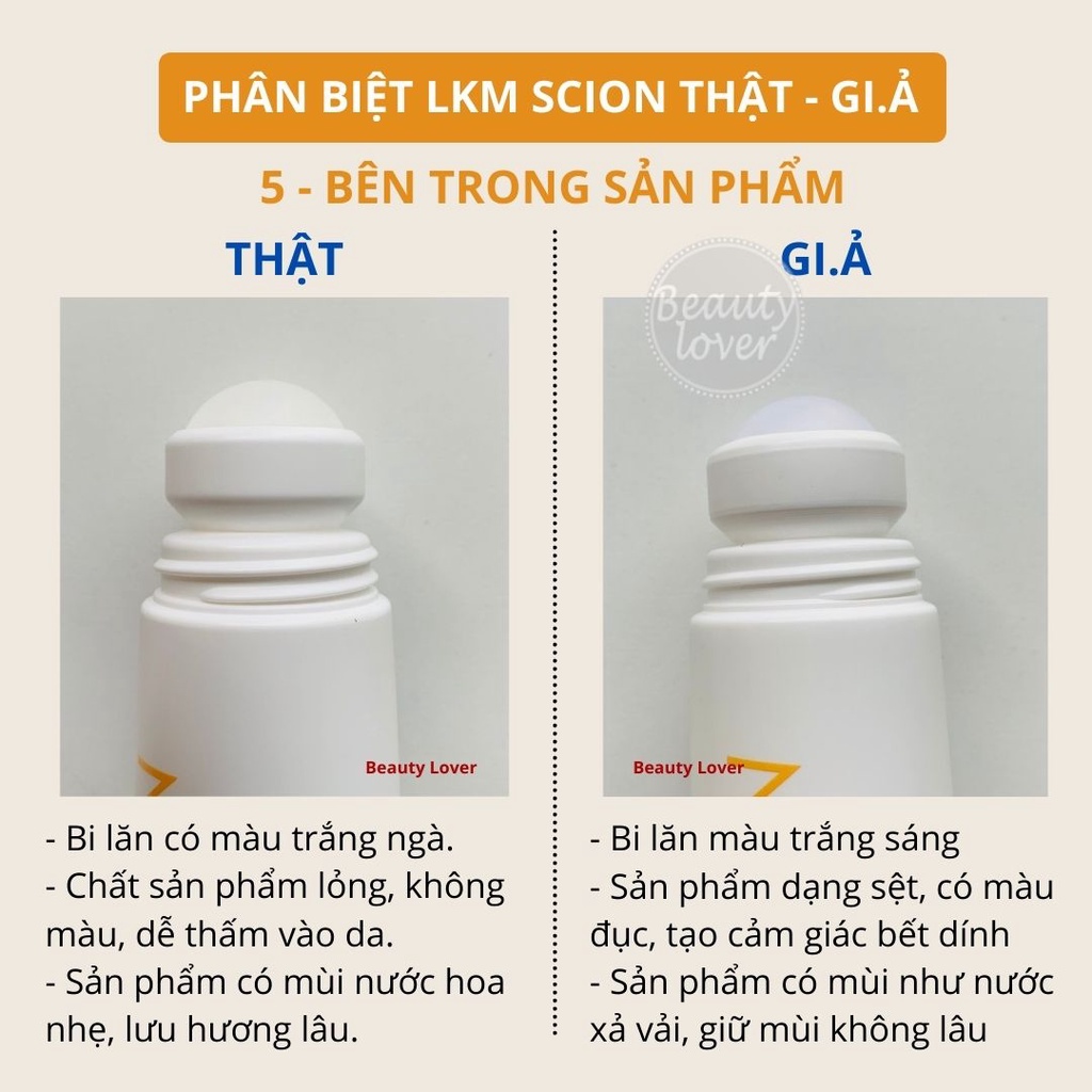 Lăn Khử Mùi Scion Pure White Roll On 75ml Mỹ Chính Hãng - Beauty Lover Giúp Giảm Thâm