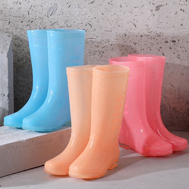 Ủng Đi Mưa Bằng PVC Trong Suốt Chống Thấm Nước Chống Trượt Thời Trang Cho Nữ