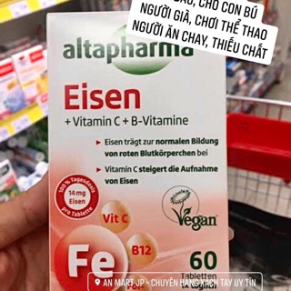 VIÊN BỔ SUNG SẮT EISEM ALTAPHARMA CHO MẸ BẦU, CHO CON BÚ, NGƯỜI GIÀ