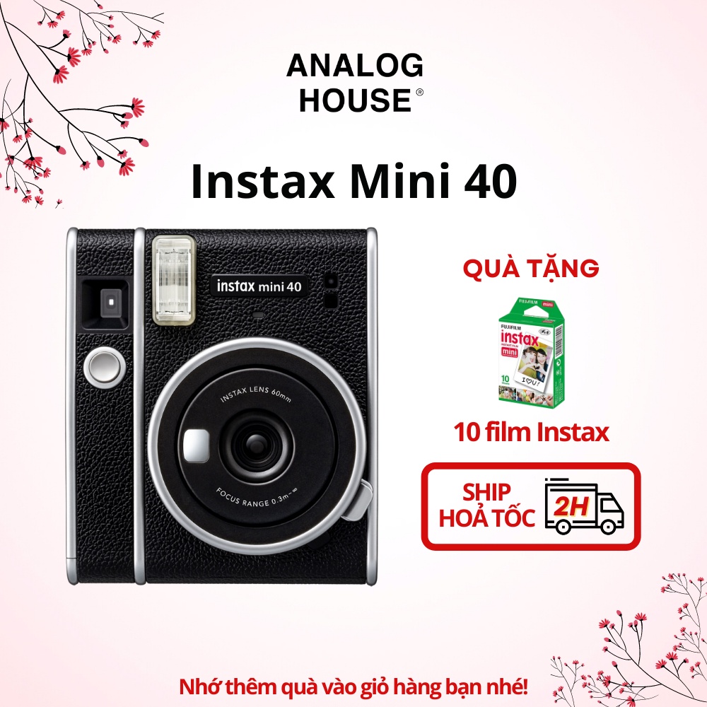 Instax Mini 40 - Máy ảnh lấy liền Fujifilm | Chính hãng - BH 12T - Tặng 10 film