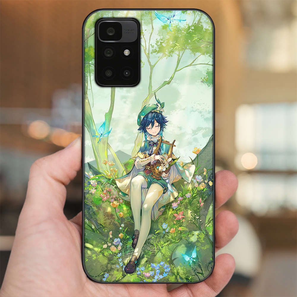 Ốp lưng Xiaomi Redmi 10 viền đen in hình Venti Genshin Impact