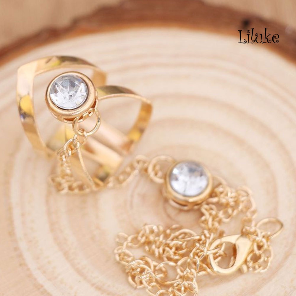 Vòng Tay Hợp Kim Mạ Vàng Trang Trí Đính Đá Thời Trang Cho Nữ