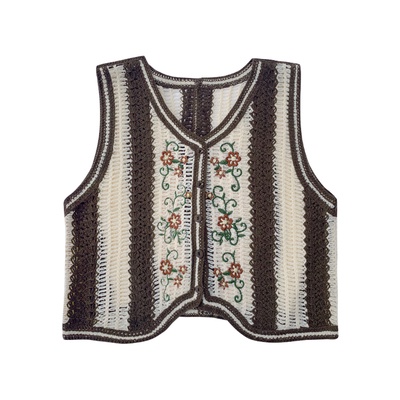 Áo kiểu XIAOZHAINV vải dệt kim mỏng không tay dáng rộng kiểu retro xinh xắn cho nữ