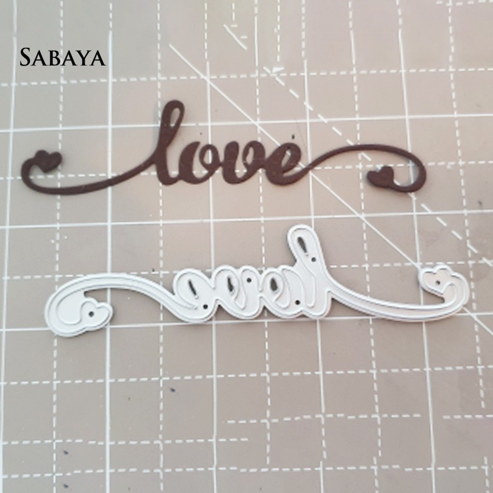 Khuôn Cắt Giấy Bằng Thép Cacbon Hình Chữ Love Cách Điệu Trang Trí Thiệp DIY