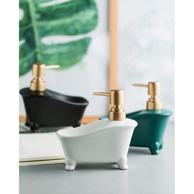 Bình đựng xà bông rửa tay sữa tắm dầu gội gốm sứ 350ml ZIXIN ZANE25