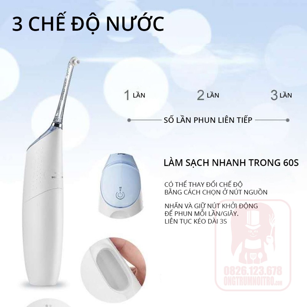 [CHÍNH HÃNG] Tăm Nước PHILIPS SonicCare Airfloss Ultra HX83 Series