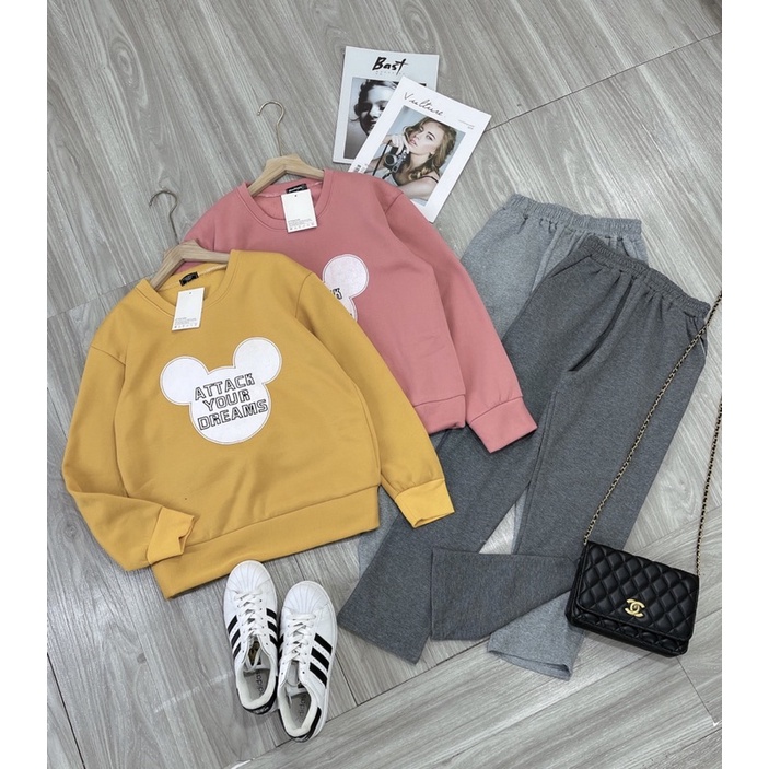 SET BỘ NỈ MICKEY MIX QUẦN JOGGER
