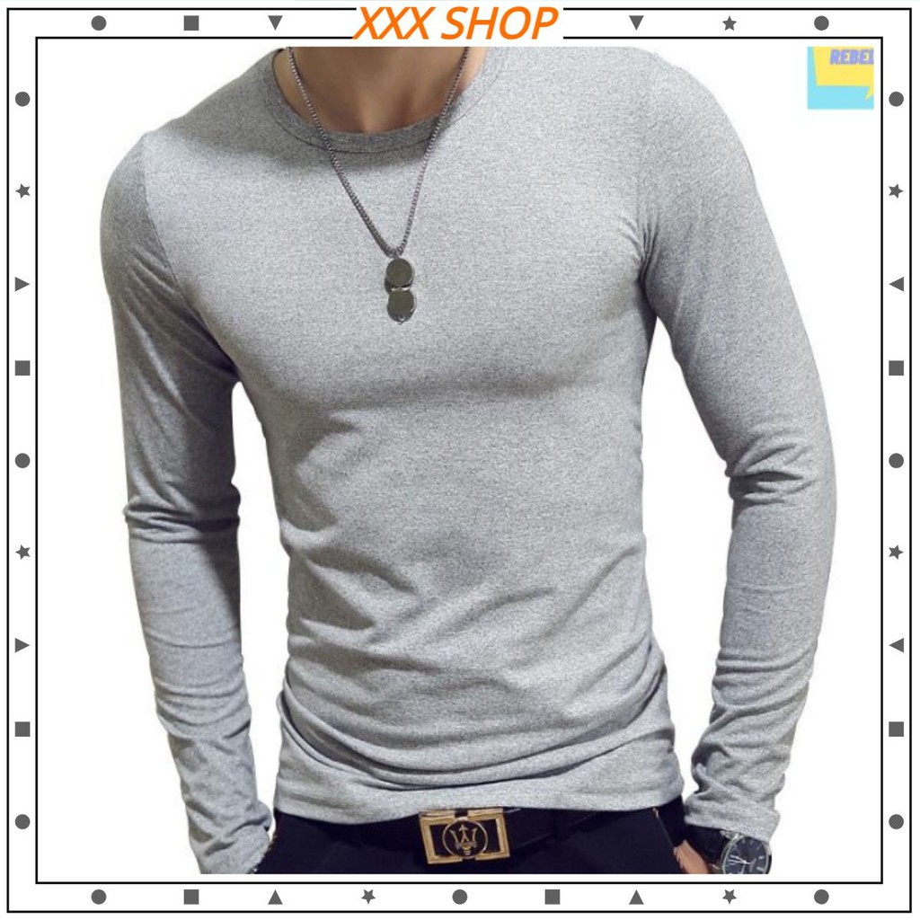 Áo thun dài tay nam thu đông, giữ nhiệt, chất cotton co giãn, dáng ôm | BigBuy360 - bigbuy360.vn