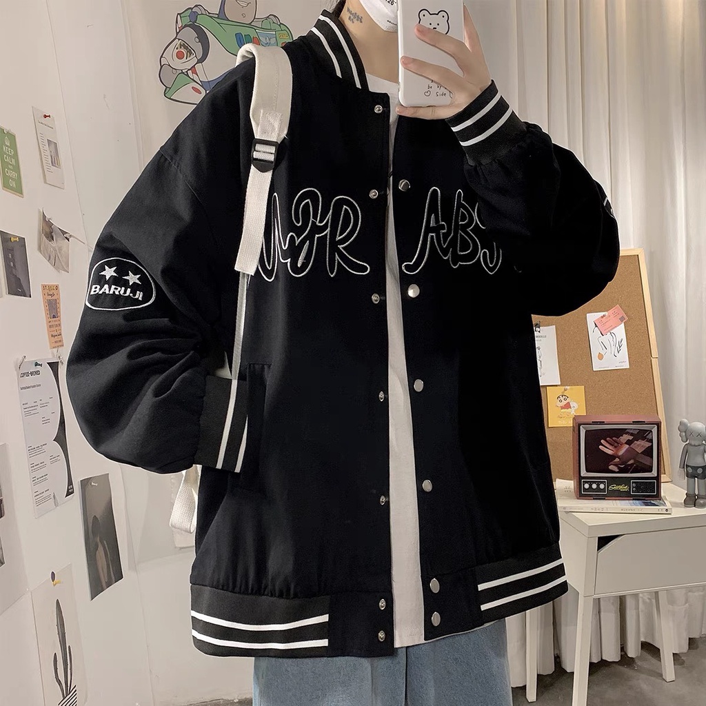 Áo khoác bomber UNISEX, Áo bomber bóng chày ABJ chất dày dặn mặc đi học, đi chơi