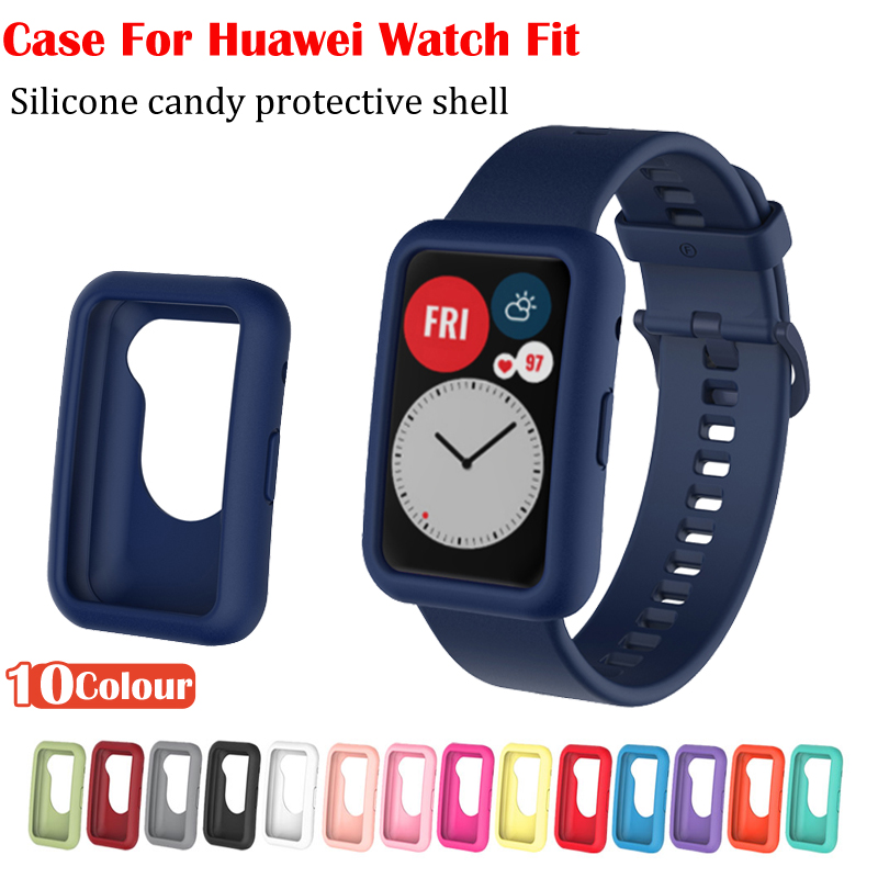 TPU Protector Cover Case For Huawei Watch Fit Samrt Watch Strap Band Silicone Protective Shell Watch Case Accessories