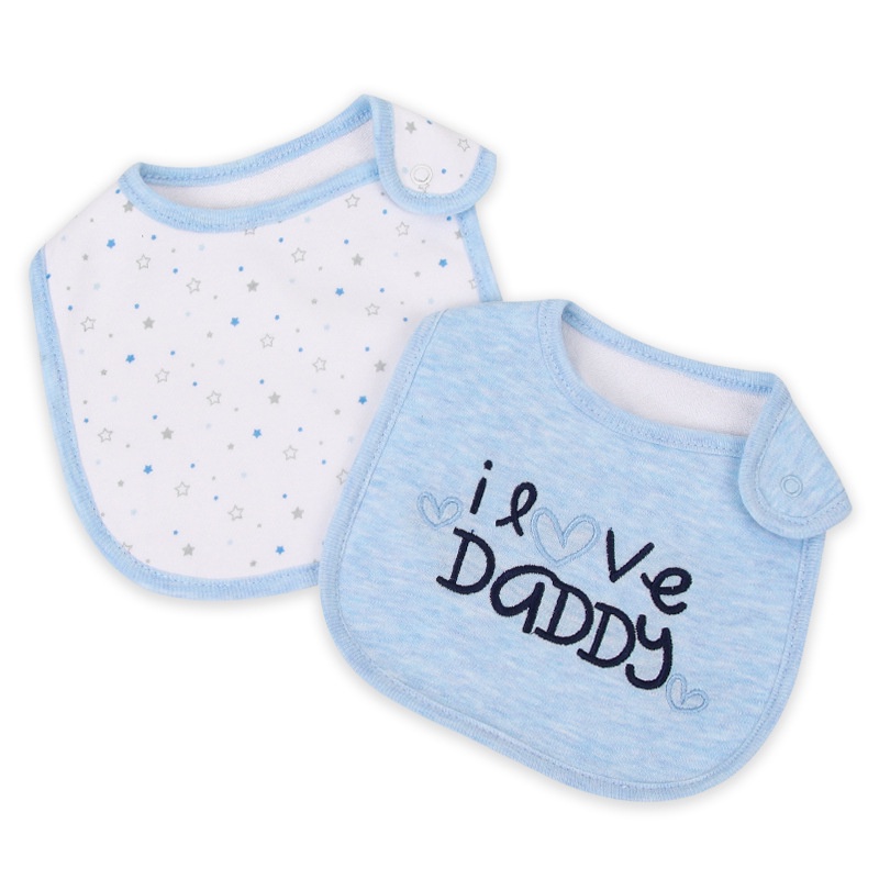 Yếm cúc chất cotton siêu mềm Sunnozy 0-12m set 2c