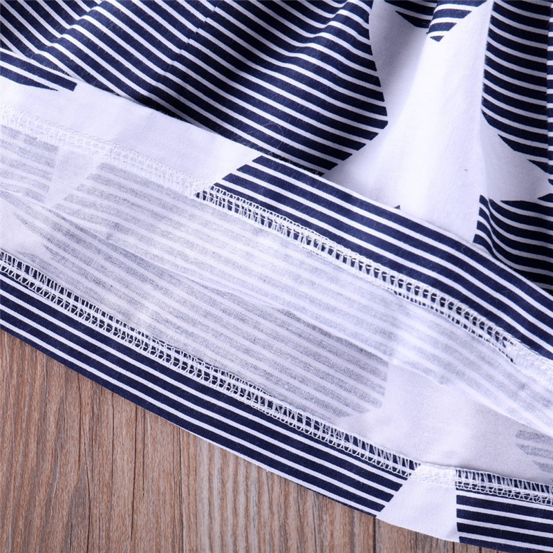 Đầm Hai Dây Đi Biển Mùa Hè In Họa Tiết Ngôi Sao Kẻ Sọc Đáng Yêu Cho Bé Gái 1-5 Tuổi