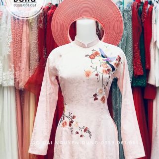 Áo gấm hồng 2tà