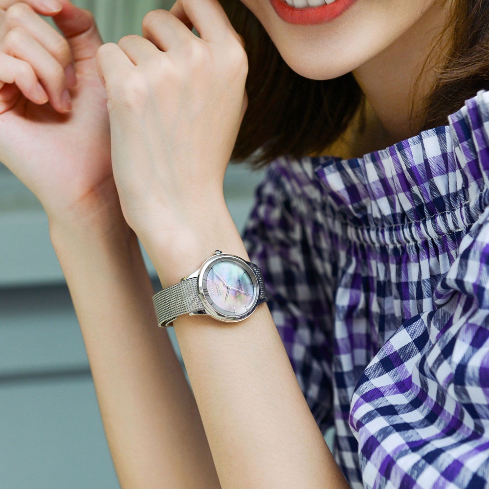 Đồng Hồ Nữ Citizen Dây Thép Không Gỉ EM0810-84N - Mặt Xà Cừ (kính Sapphire)