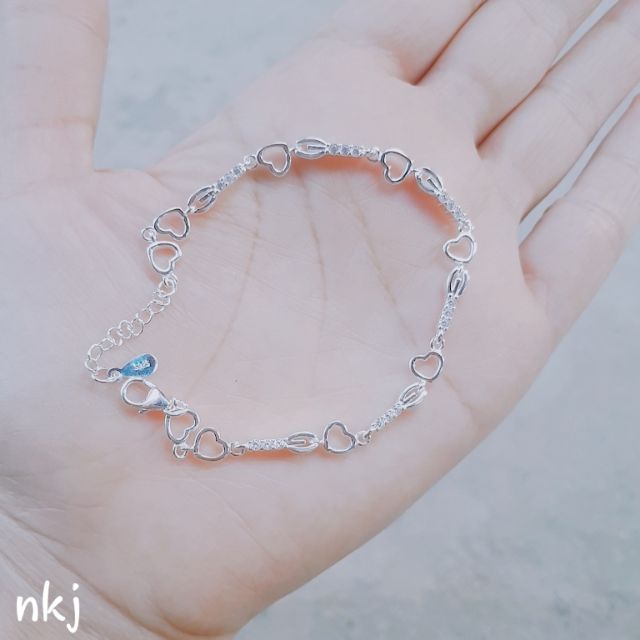 LẮC TAY BẠC NỮ HÌNH TRÁI TIM