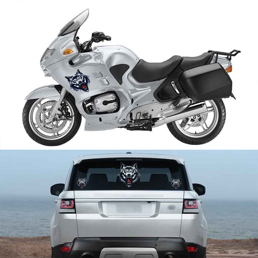 Tem Decal 3 đầu sói trang trí ô tô xe máy