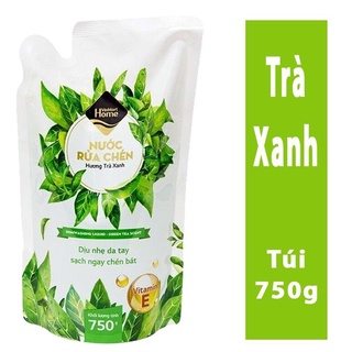 Nước rửa chén Vinmart Home hương trà xanh túi 750g
