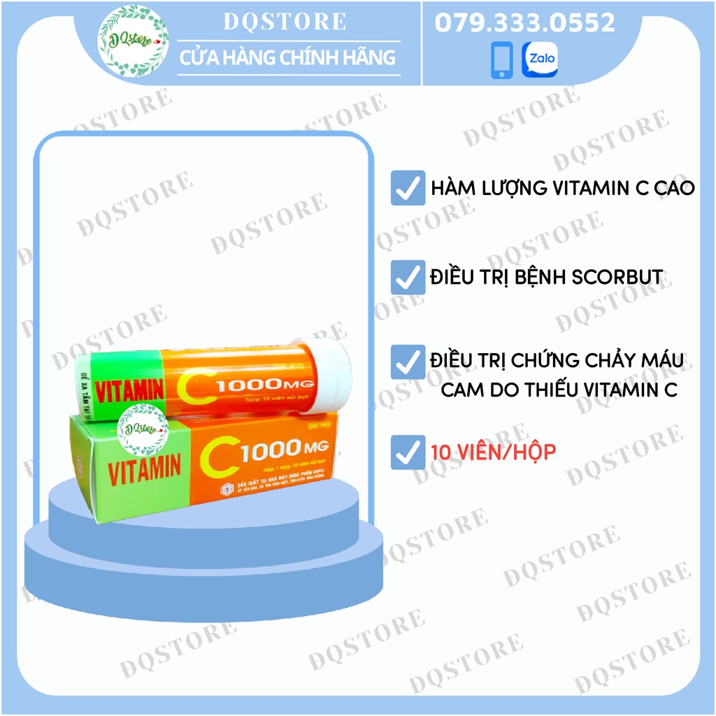 Viên sủi bổ sung Vitamin C OPC 1000 mg - hộp 10 viên