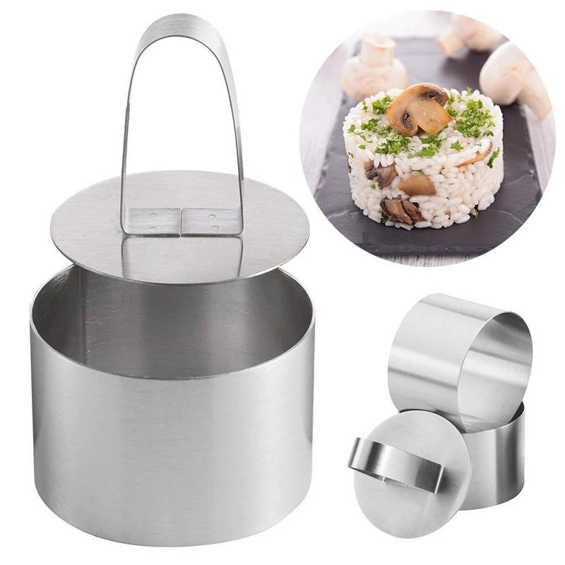 Khuôn Làm Salad Bằng Thép Không Gỉ 430 DIY Hình Tròn/Vuông/Trái Tim