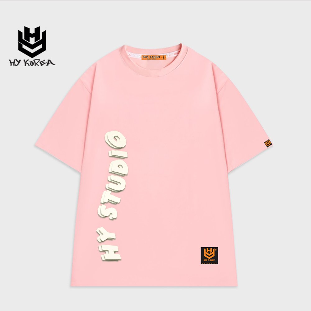 Áo thun unisex tay lỡ HY KOREA nam nữ form rộng in hình Mực đội mũ lặn 755