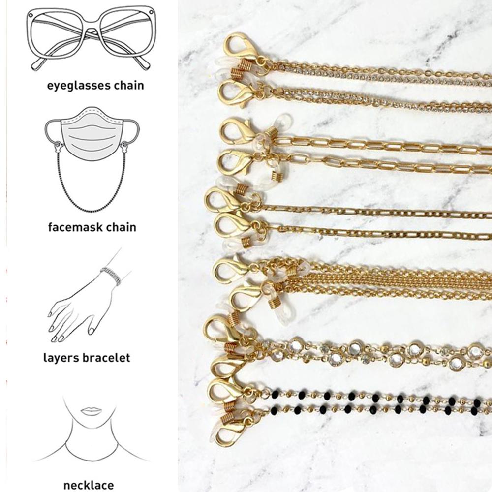Dây Đeo Mắt Kính Chống Thất Lạc Bằng Kim Loại Thời Trang Cho Nam Và Nữ