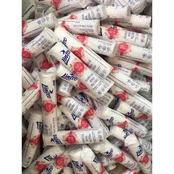 Bông tẩy trang 120 miếng Linteo 100% Cotton mềm mại không xơ bông