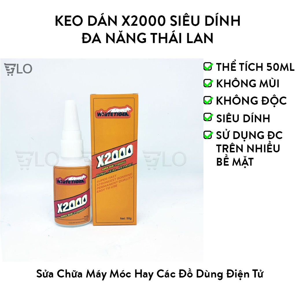 Keo Dán X2000 Siêu Dính Đa Năng Thái Lan Chính Hãng, Dán Gỗ, Giày Dép, Thủy Tinh, Nhựa, Gốm Sứ