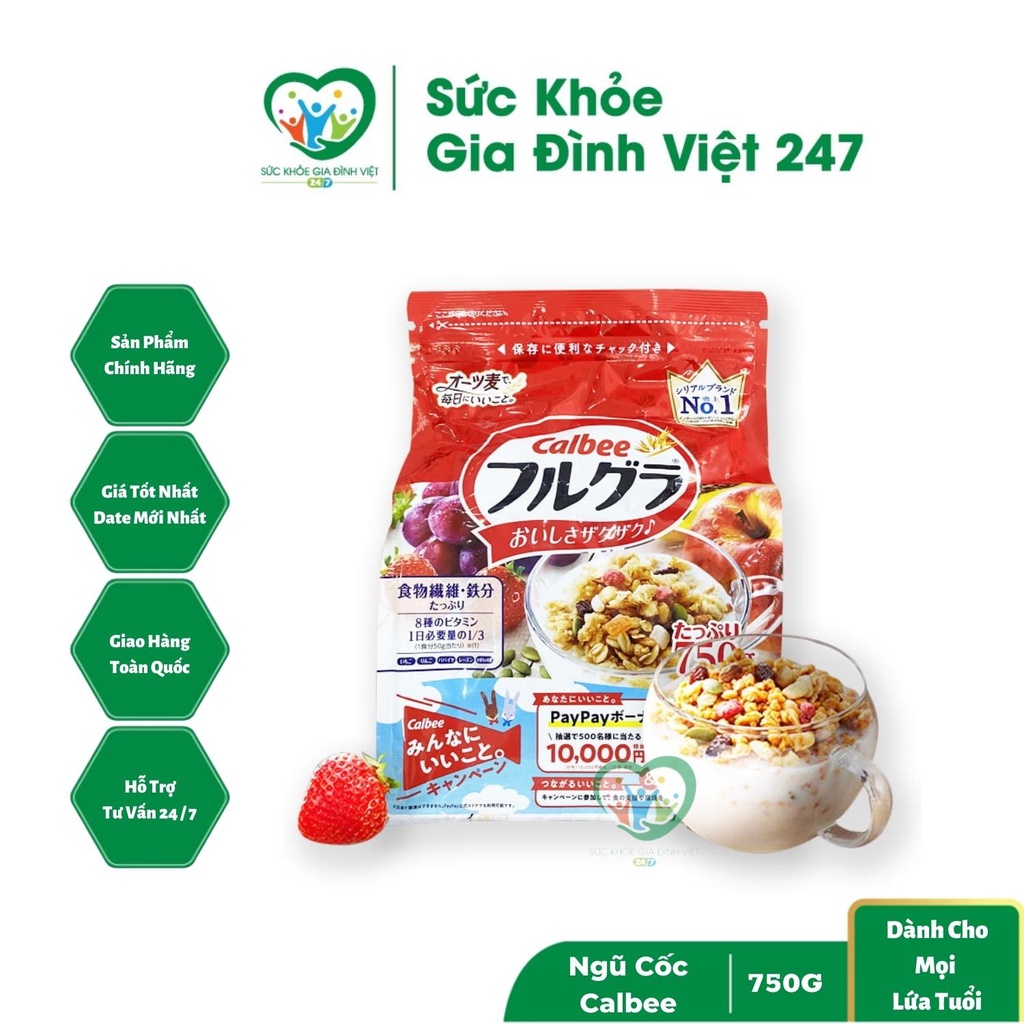 Ngũ Cốc Calbee Nhật Bản 750G - Ngũ Cốc Trái Cây Dinh Dưỡng Giảm Cân Hiệu Quả suckhoegiadinhviet 247
