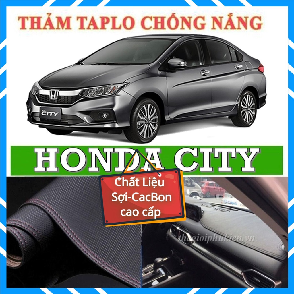 Thảm taplo da carbon xe Honda City 2021 2022- Vân cacbon siêu đẹp