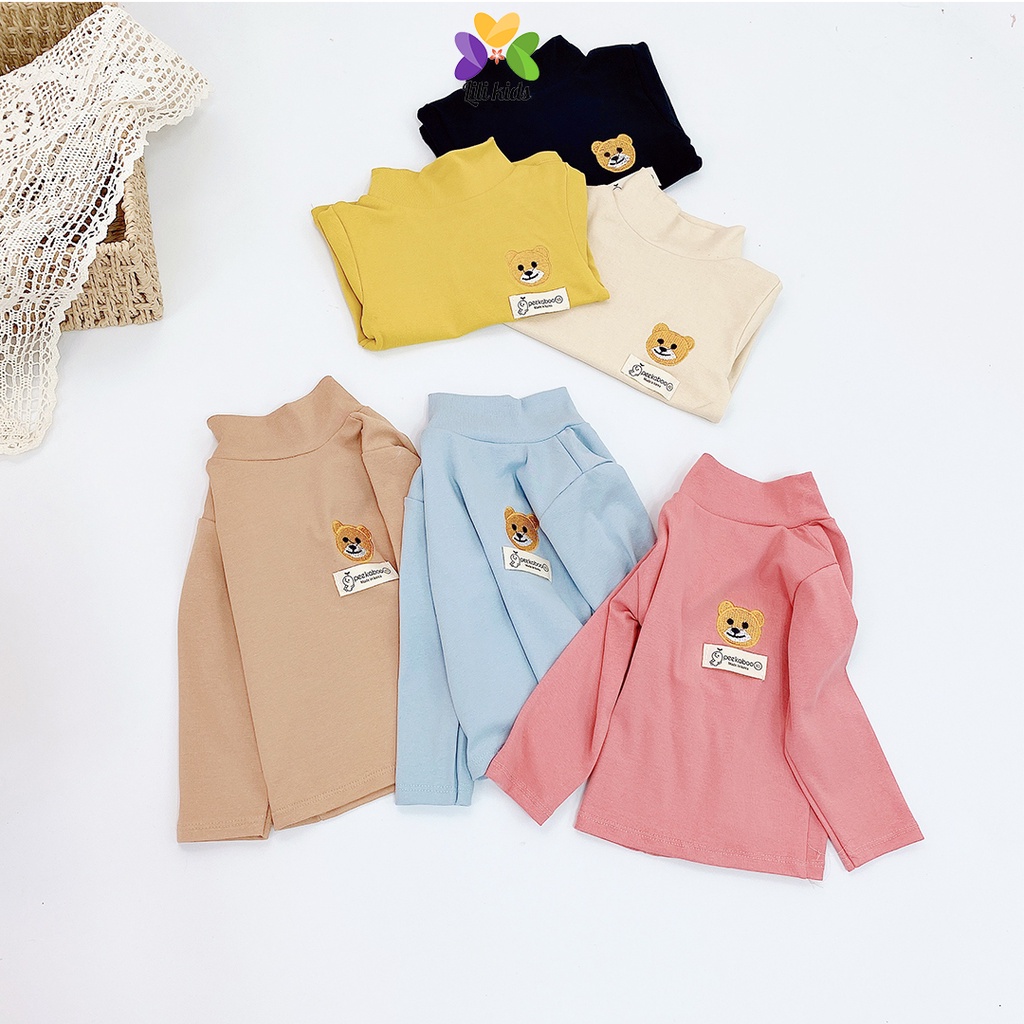 áo giữ nhiệt cho bé trai bé gái áo len cotton cổ 3 phân cho bé lili.kids AP07