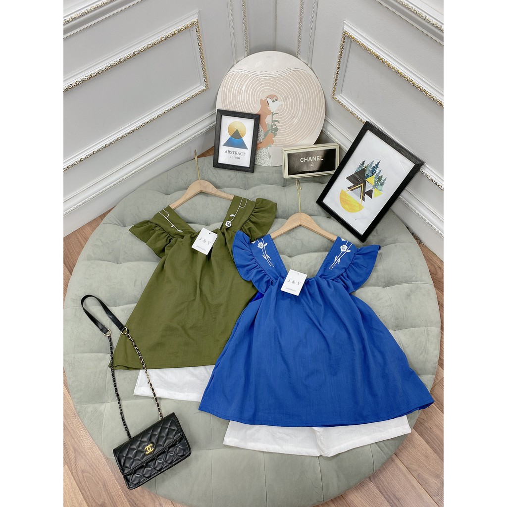 Set Cánh Tiên Hoa Vai Mix Quần Sooc | BigBuy360 - bigbuy360.vn