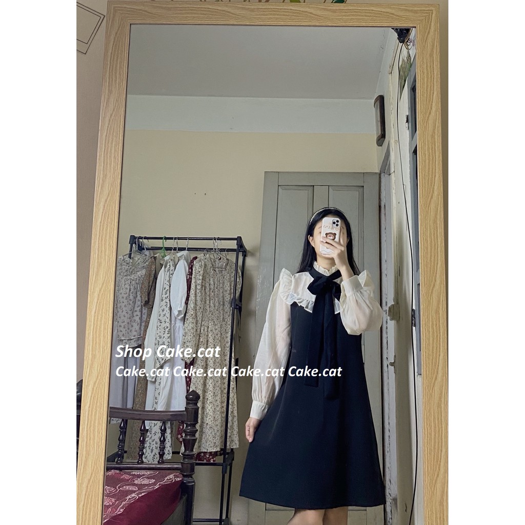 [Ship hỏa tốc] VÁY TIỂU THƯ CỔ BÈO PHỐI TAY VOAN ULZZANG | BigBuy360 - bigbuy360.vn