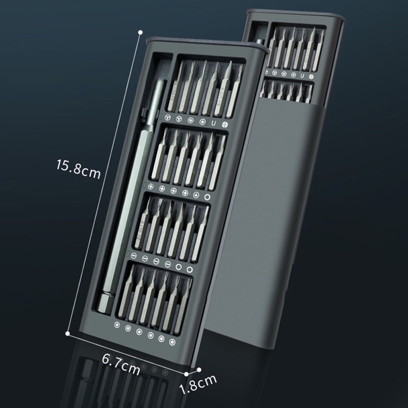 Bộ tua vít đa năng mini 24 đầu sửa chữa điện thoại chất liệu thép có hộp đựng cao cấp