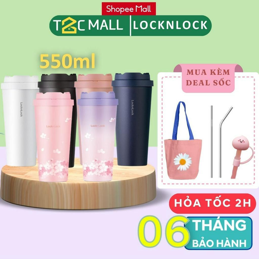 Bình Giữ Nhiệt 550ML Locknlock - Ly giữ nhiệt lâu tan đá Energetic One-Touch 6 Màu LHC3249 T2Cmall