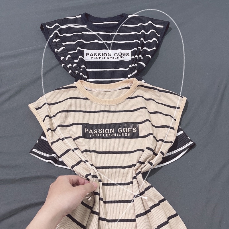 ÁO CROPTOP SỌC GÂN TAY NHỌN P312