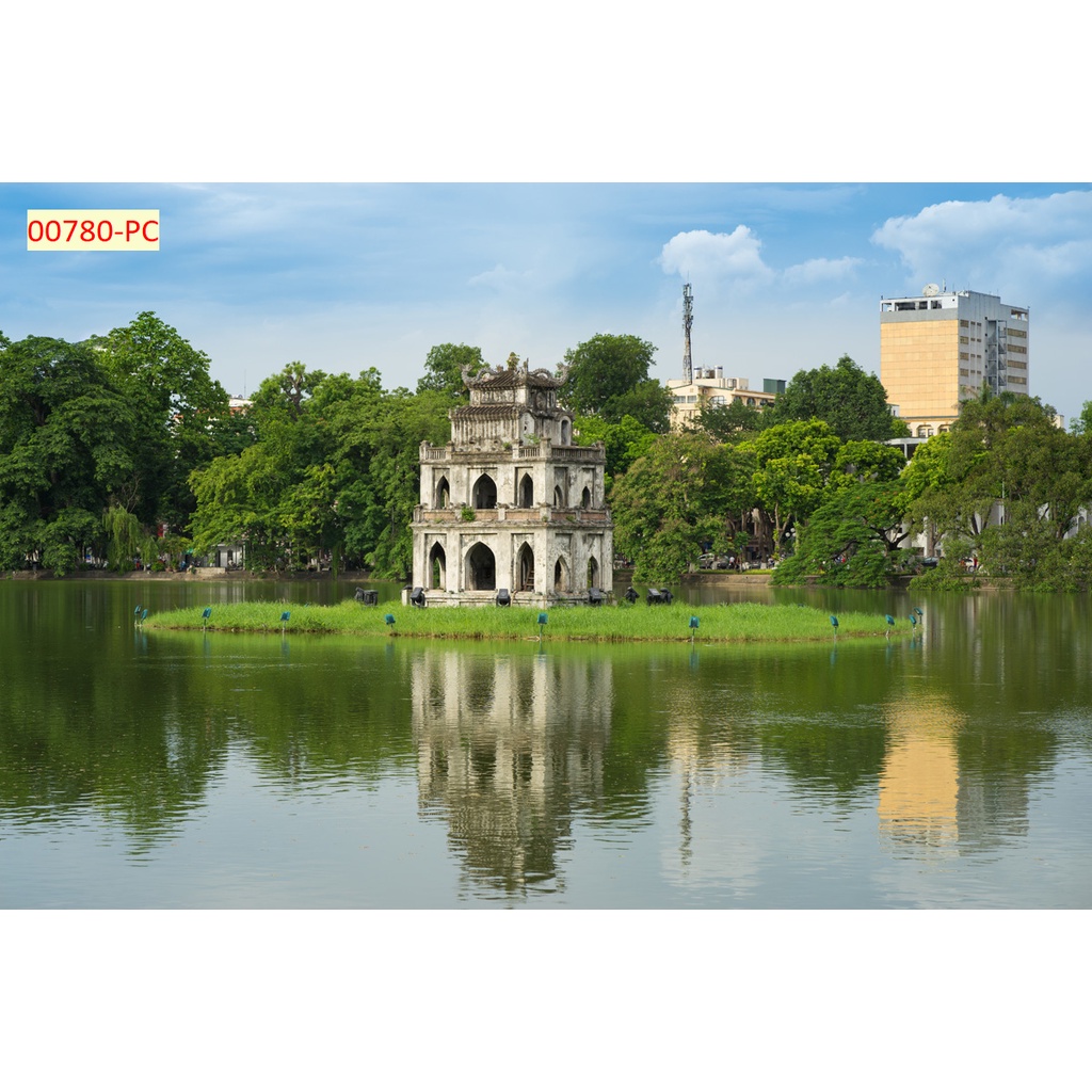 Tranh dán tường hà nội, hồ gươm, chùa một cột 3D in theo kích thước yêu cầu – Không giới hạn kích thước.