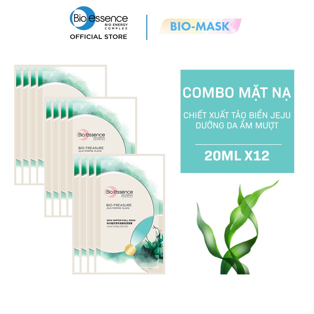 [HB GIFT] Combo 12 miếng Mặt nạ tảo biển dưỡng da ẩm mượt Bio Jeju Marine Algae Bio-essence (12m x 20ml)