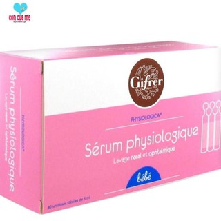 [Date 2022] Nước muối sinh lý hộp 40 ống x 5ml Physiodose Gifrer