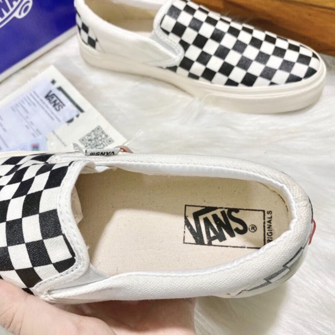 Giày VANS CARO lười ⚡ Full Box Bill⚡ Giày thể thao Vans slip-on caro nam nữ 2021 cao cấp giá rẻ