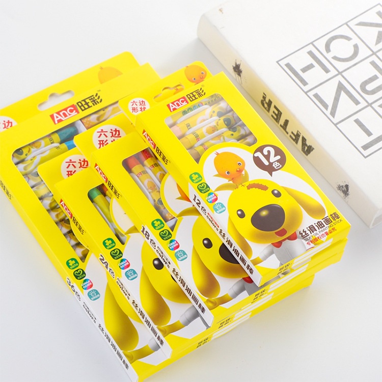 Bút sáp dầu 12/18/24/36 màu hộp giấy học sinh hộp giấy cao cấp