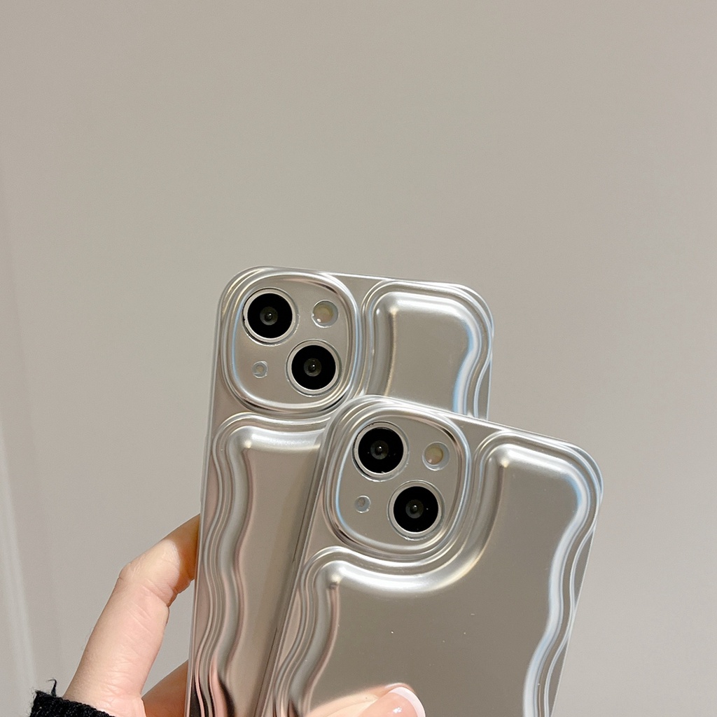 Ốp Điện Thoại Mềm In Hình Sóng Bạc Đẹp Mắt Cho Iphone 12 pro max 11 pro max xs max xr x 13promax 14 pro max 14 plus