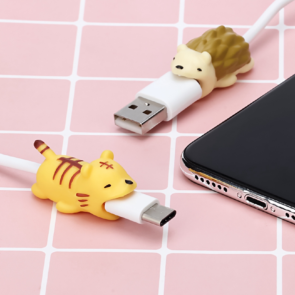 ｛youkun｝Cable Bite Protection Button Cute Animal Shaped Cable USB Data Transfer Head For Line