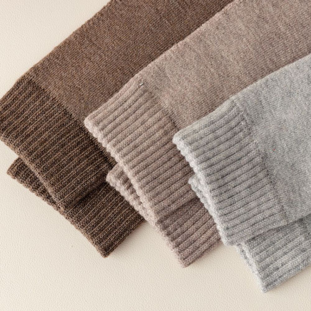 Tất ống cao dày dặn thoáng khí màu sắc đơn giản phong cách đường phố Hàn Quốc dành cho nữ